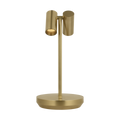 Doppia Short Accent Rechargeable Table Lamp Hand Rubbed Antique Brass 2700K 90 CRI
