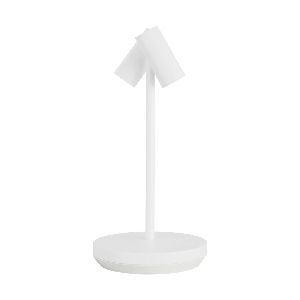 Doppia Short Accent Rechargeable Table Lamp Matte White 2700K 90 CRI