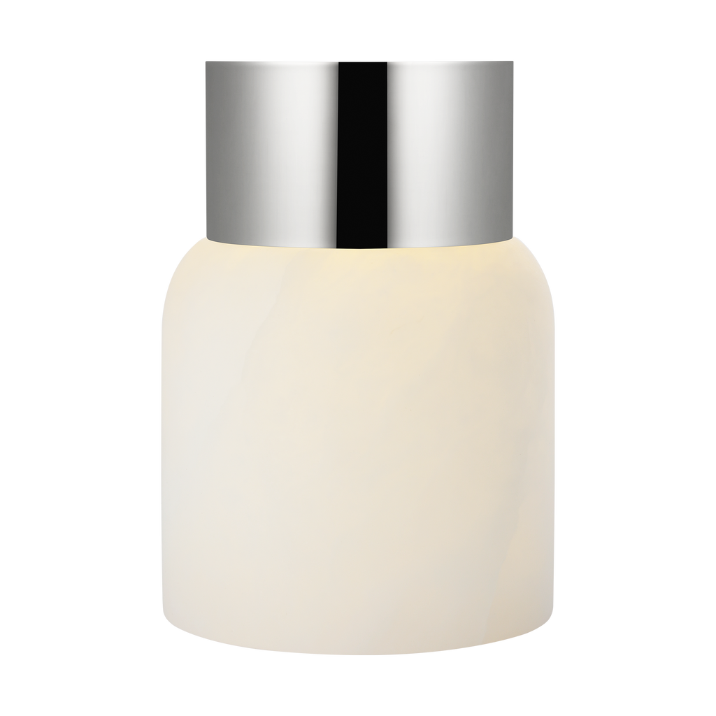 Caspe Alabaster 7 Rechargeable Table Lamp Polished Nickel 2700K 90 CRI