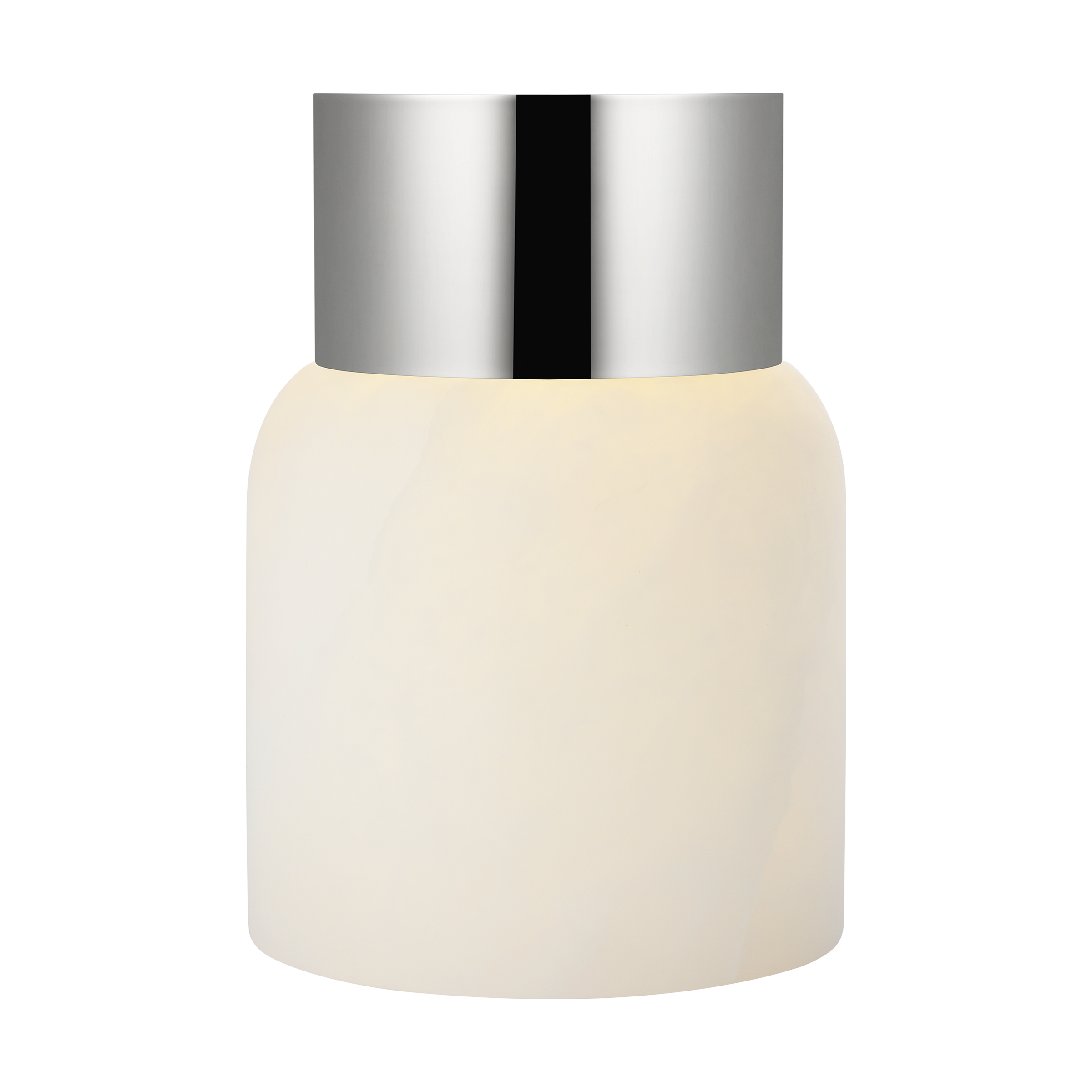 Caspe Alabaster 7 Rechargeable Table Lamp Polished Nickel 2700K 90 CRI