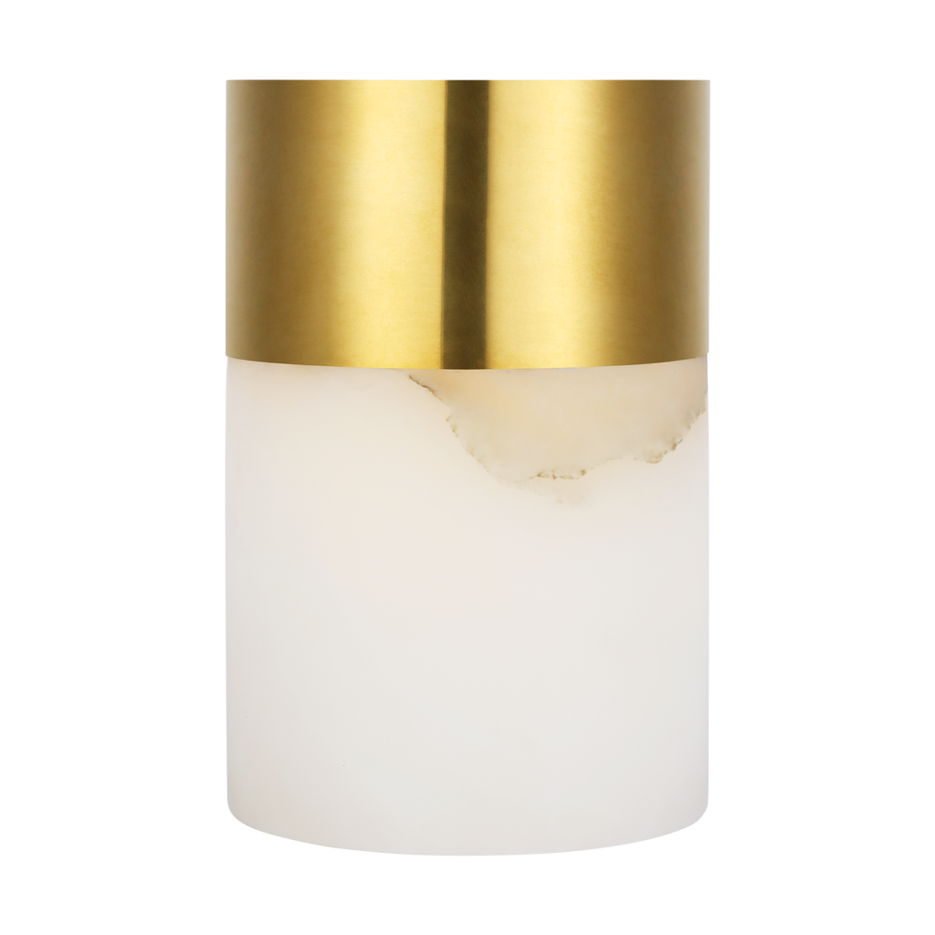 Caspe Alabaster 6 Rechargeable Table Lamp hand rubbed antique brass 2700K 90 CRI