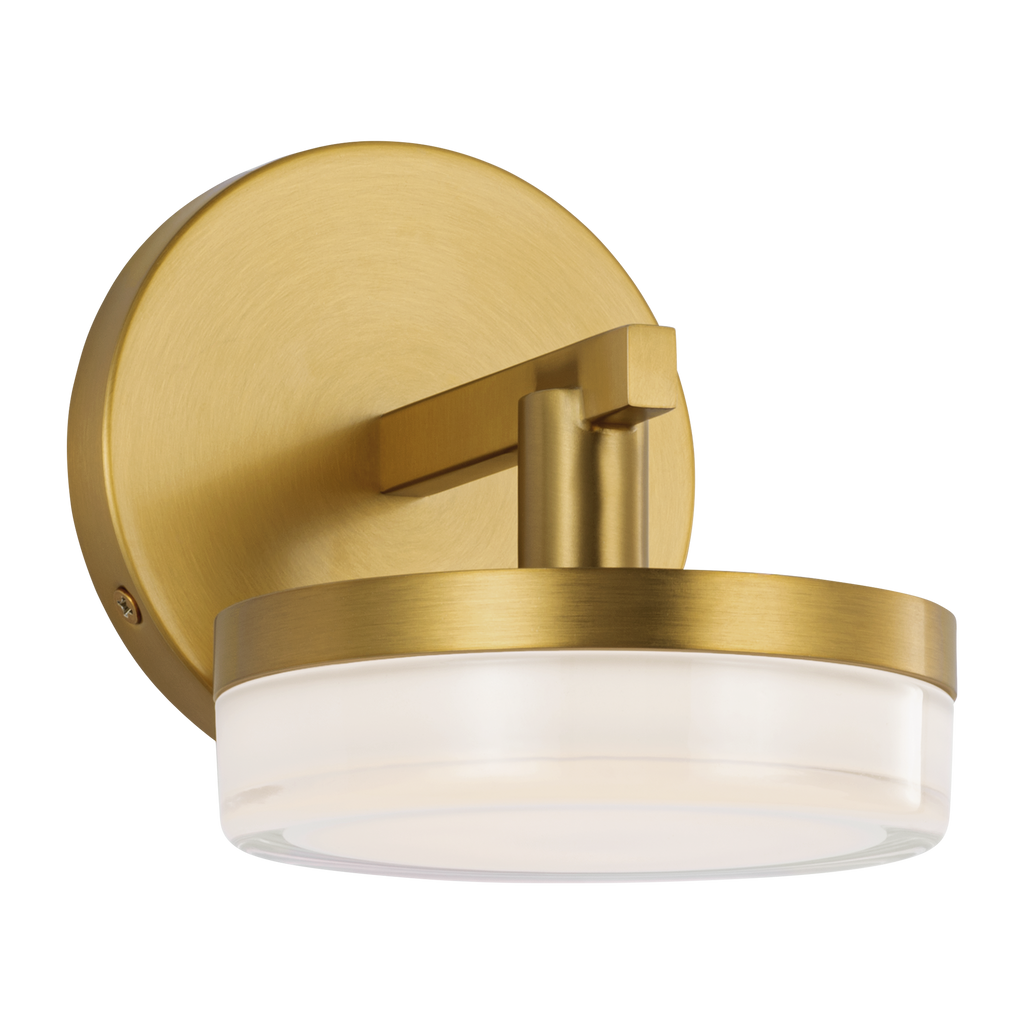 Khan Small Sconce Burnished Brass Bulbs Inc