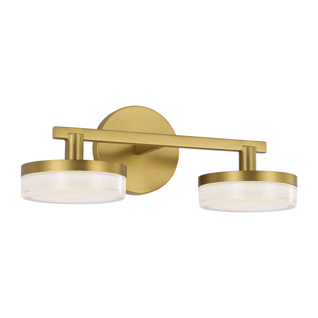 Khan 2 - Light Vanity Burnished Brass Bulbs Inc