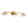 Khan 3 - Light Vanity Burnished Brass Bulbs Inc