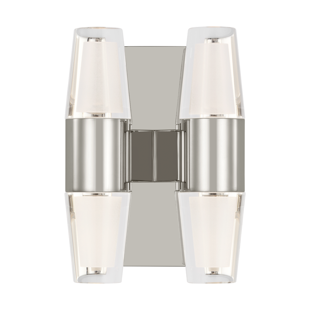 Lassell Double Short Sconce | Polished Nickel 2700K 120V