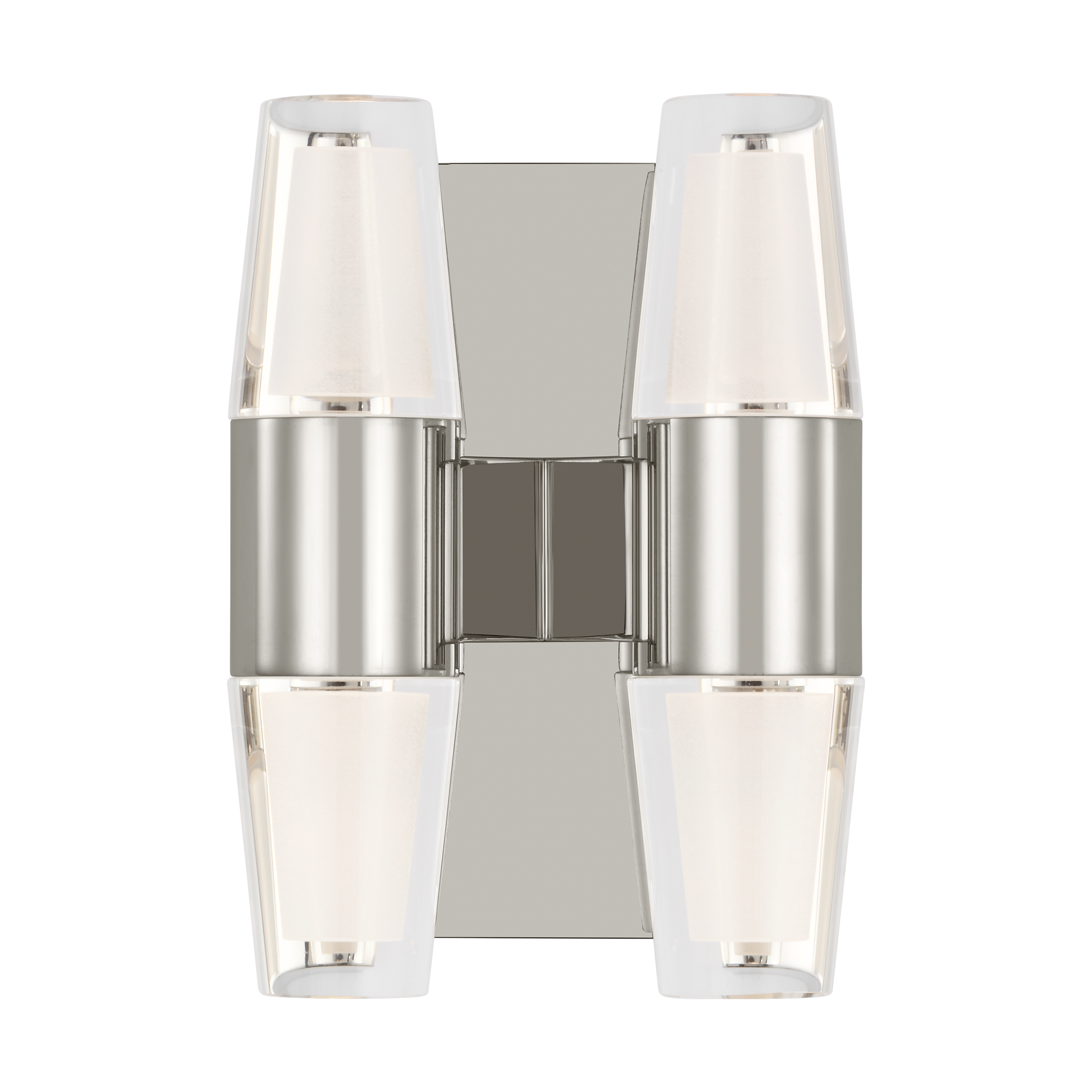 Lassell Double Short Sconce | Polished Nickel 2700K 120V