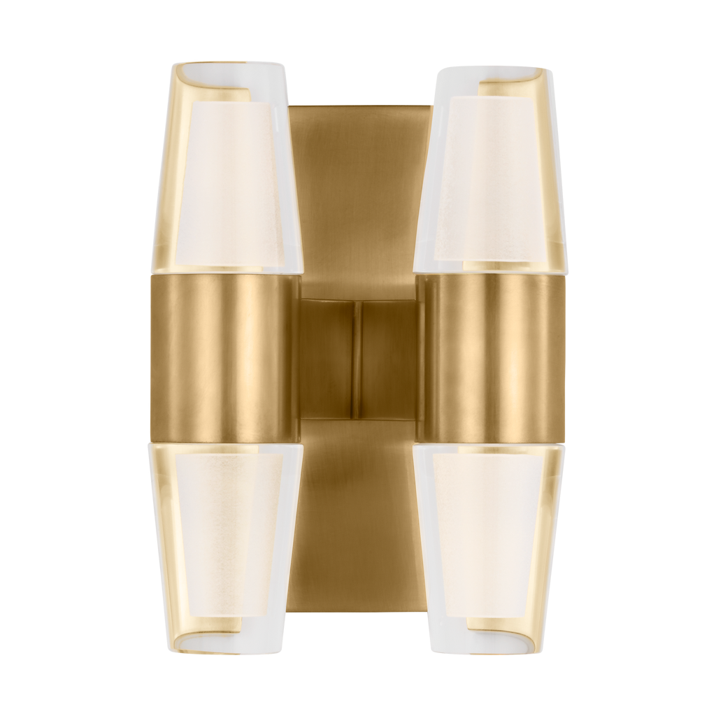 Lassell Double Short Sconce | Natural Brass 2700K 120V