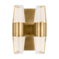Lassell Double Short Sconce | Natural Brass 2700K 120V