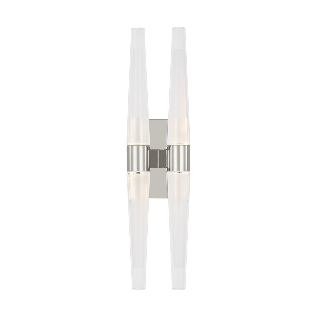 Lassell Double Tall Sconce | Polished Nickel 2700K 120V