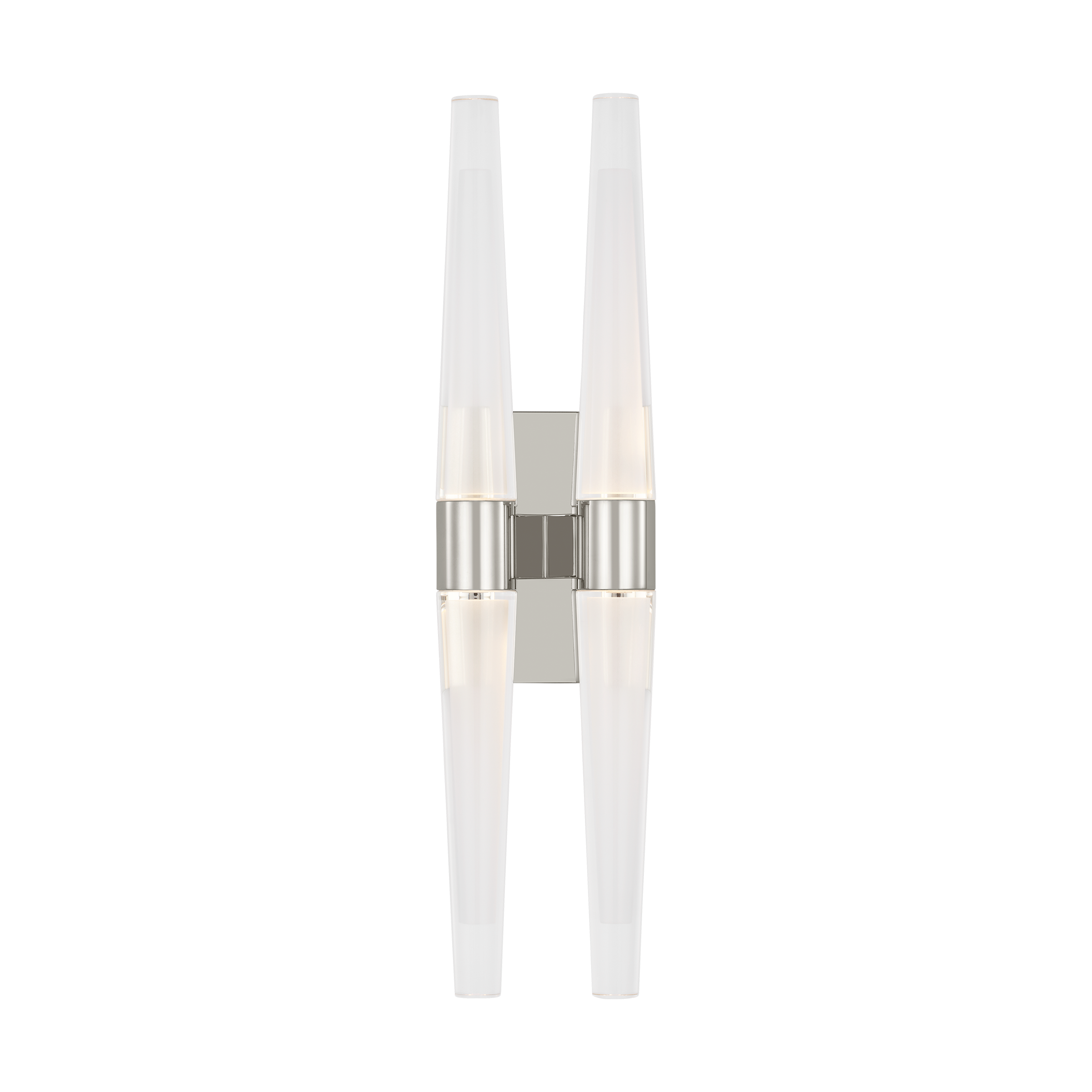 Lassell Double Tall Sconce | Polished Nickel 2700K 120V