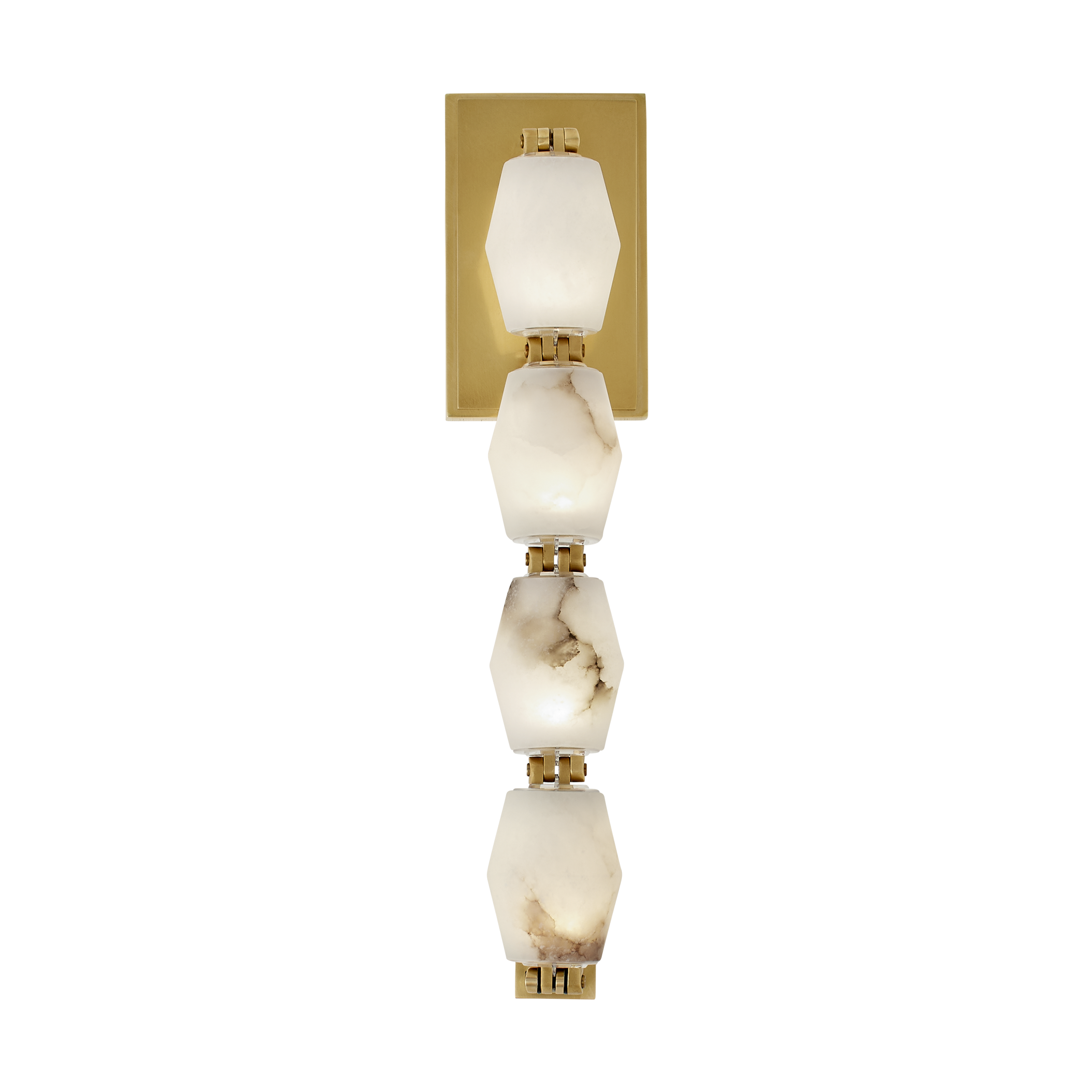 Collier Alabaster 15 Sconce | Hand-Rubbed Antique Brass 2700K