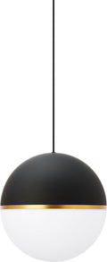 Akova Grande Pendant Matte Black/Aged Brass 2700K 90 CRI med. base a21 led 90cri 2700k 120v