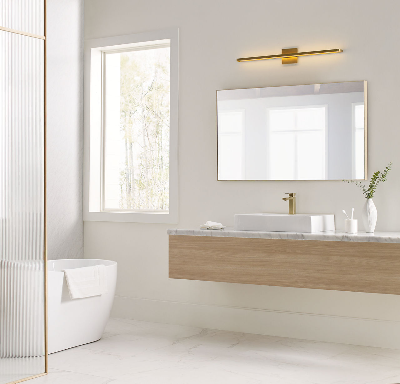 Banda 36 Bath Natural Brass LED 90 CRI 3000K 120V-277v unv
