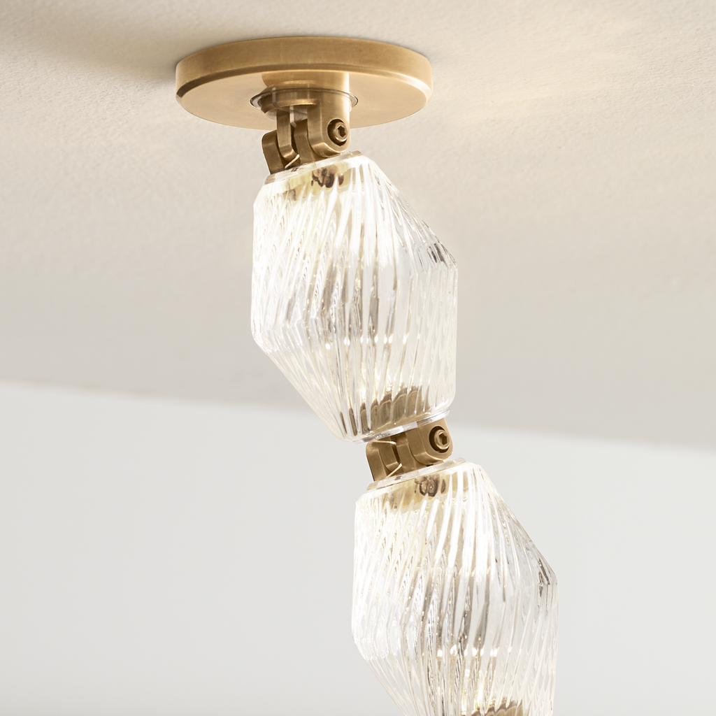 Collier 108 Chandelier Natural Brass Integrated LED 90 CRI 2700K 120V (Remote)