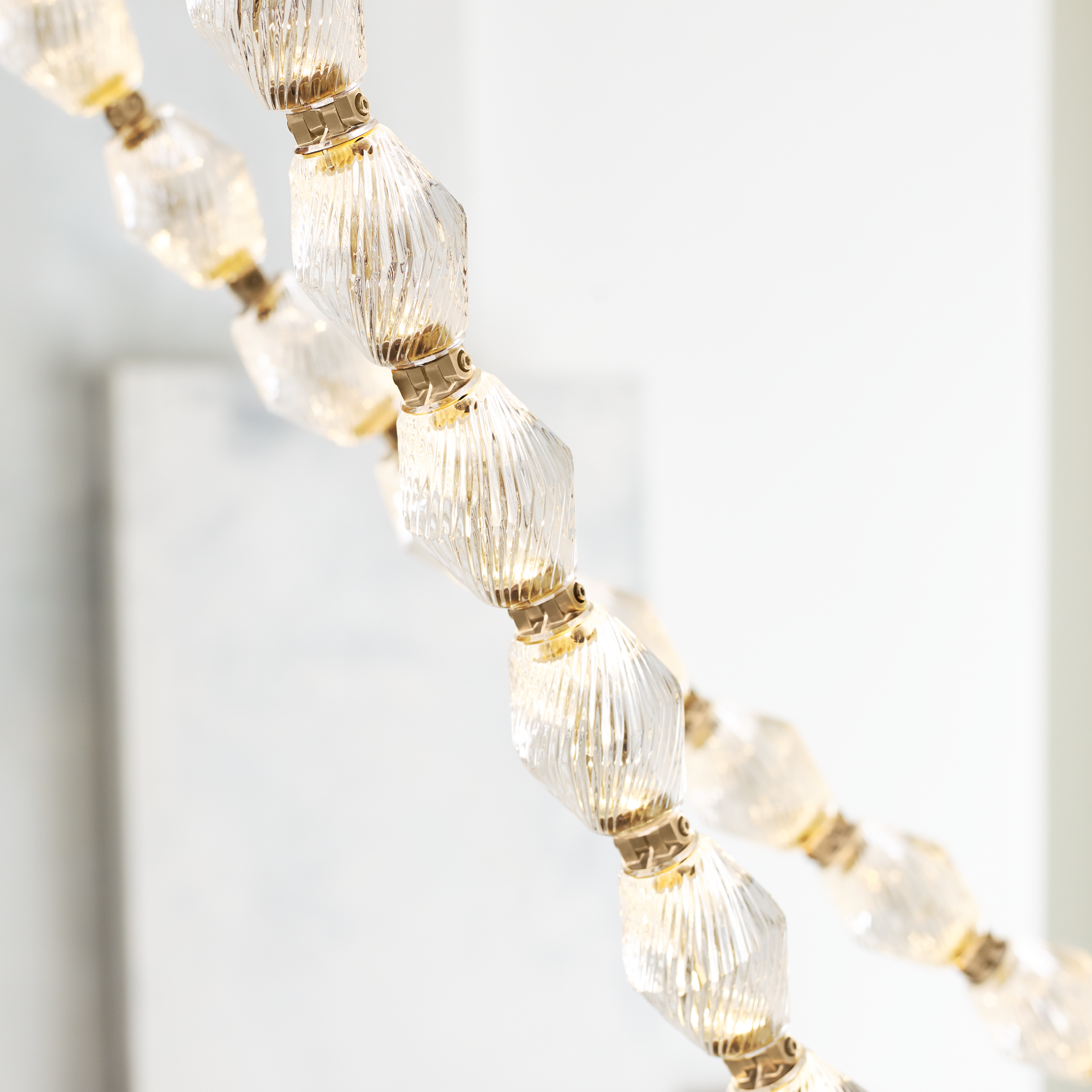 Collier 108 Chandelier Natural Brass Integrated LED 90 CRI 2700K 120V (Remote)