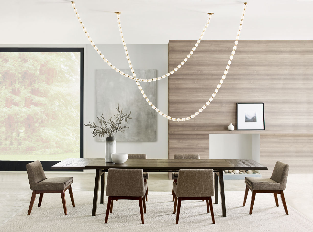 Collier 132 Chandelier Natural Brass Integrated LED 90 CRI 2700K 277V (Remote)