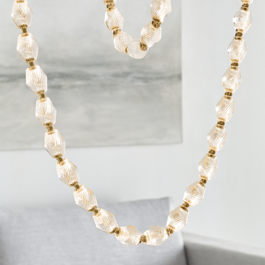 Collier 108 Chandelier Natural Brass Integrated LED 90 CRI 2700K 120V (Remote)