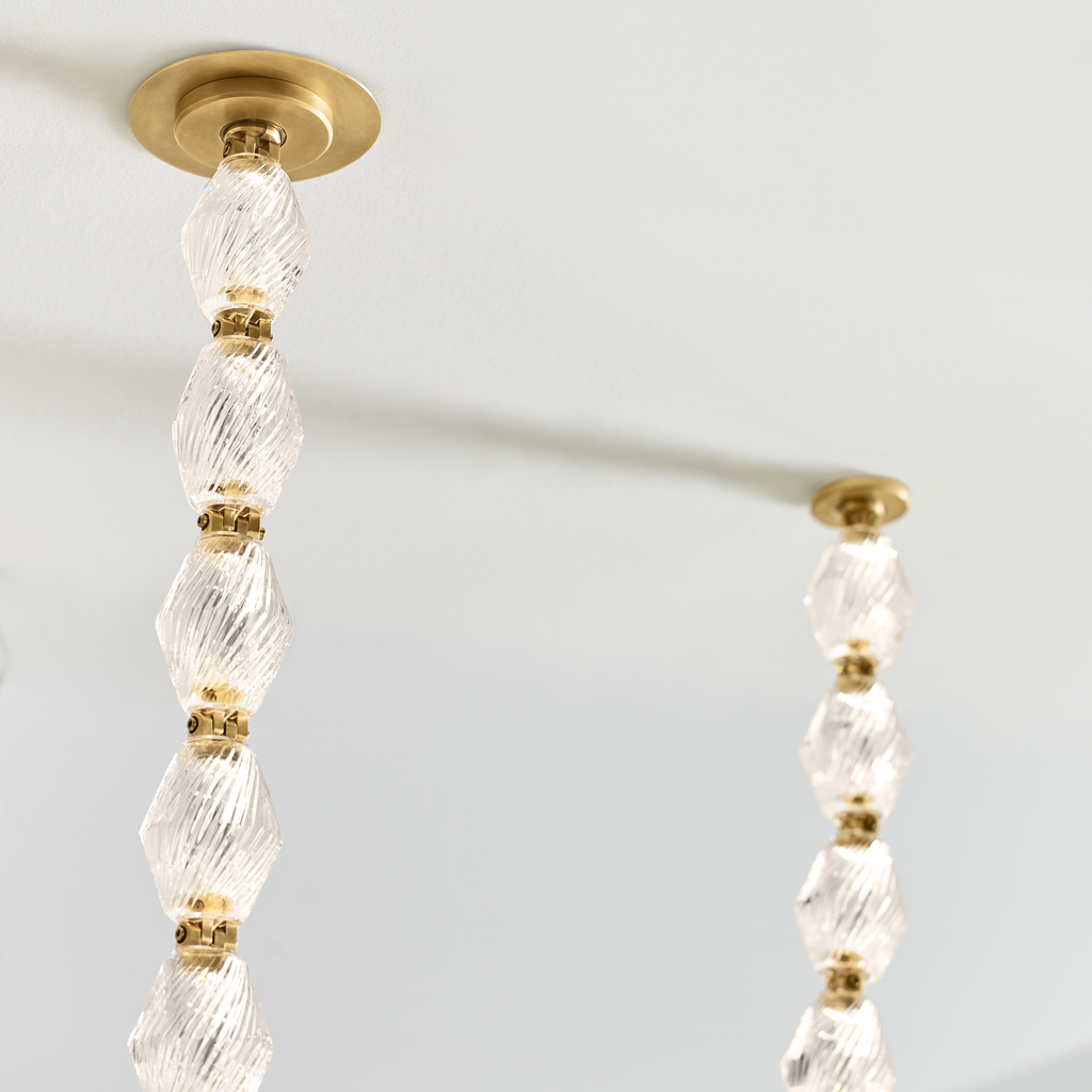 Collier 108 Chandelier Natural Brass Integrated LED 90 CRI 2700K 120V (Remote)