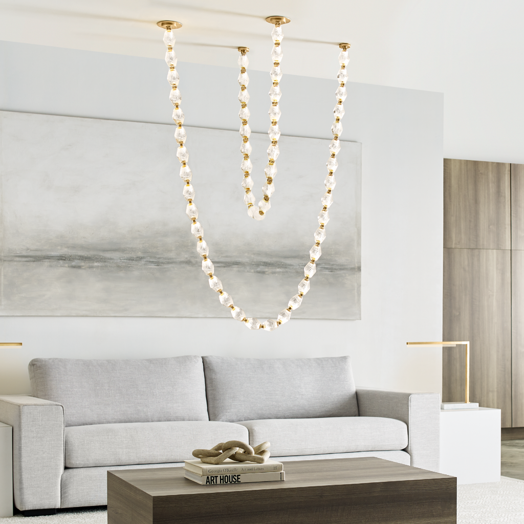 Collier 108 Chandelier Natural Brass Integrated LED 90 CRI 2700K 120V (Remote)