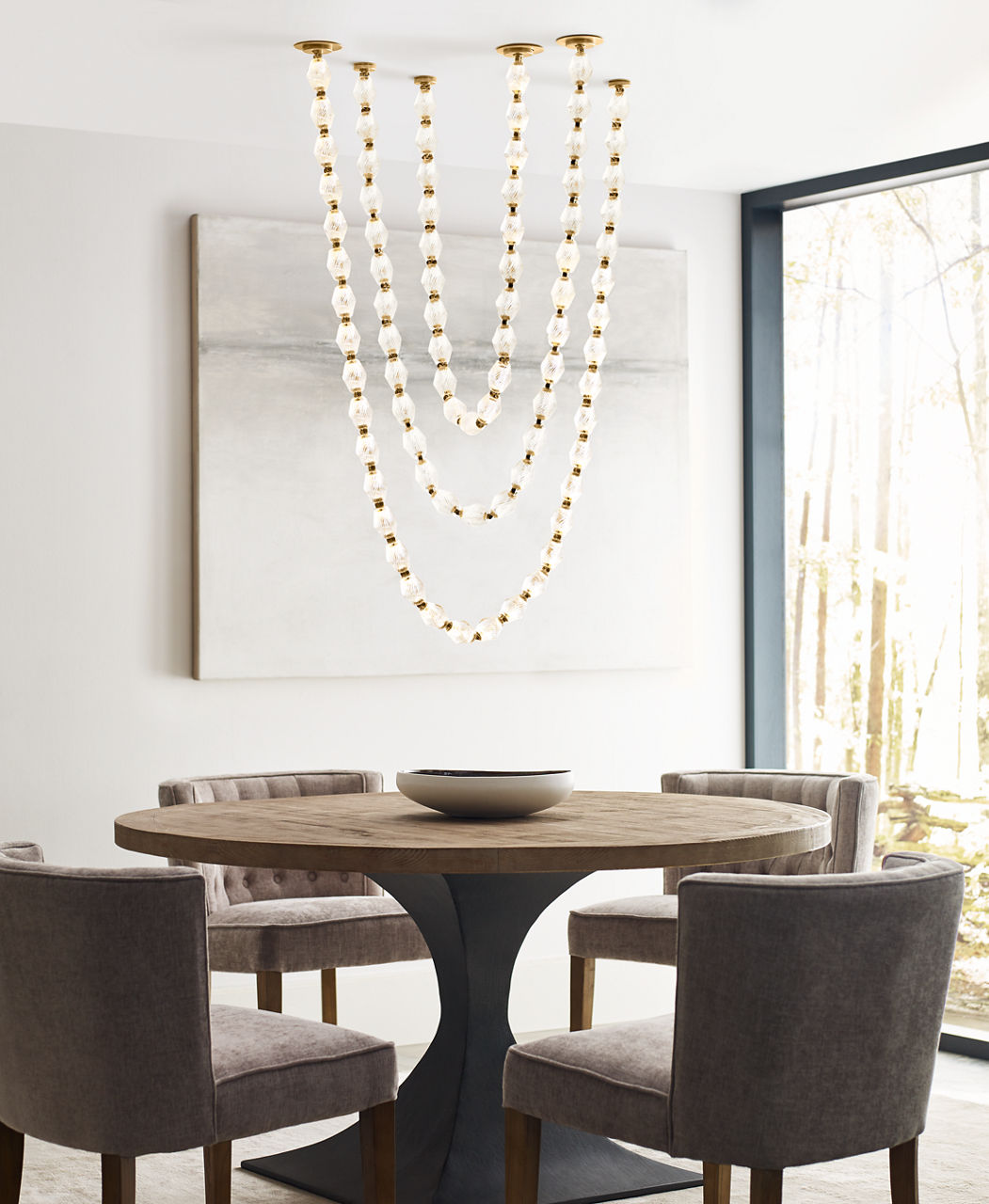 Collier 108 Chandelier Natural Brass Integrated LED 90 CRI 2700K 277V (Remote)