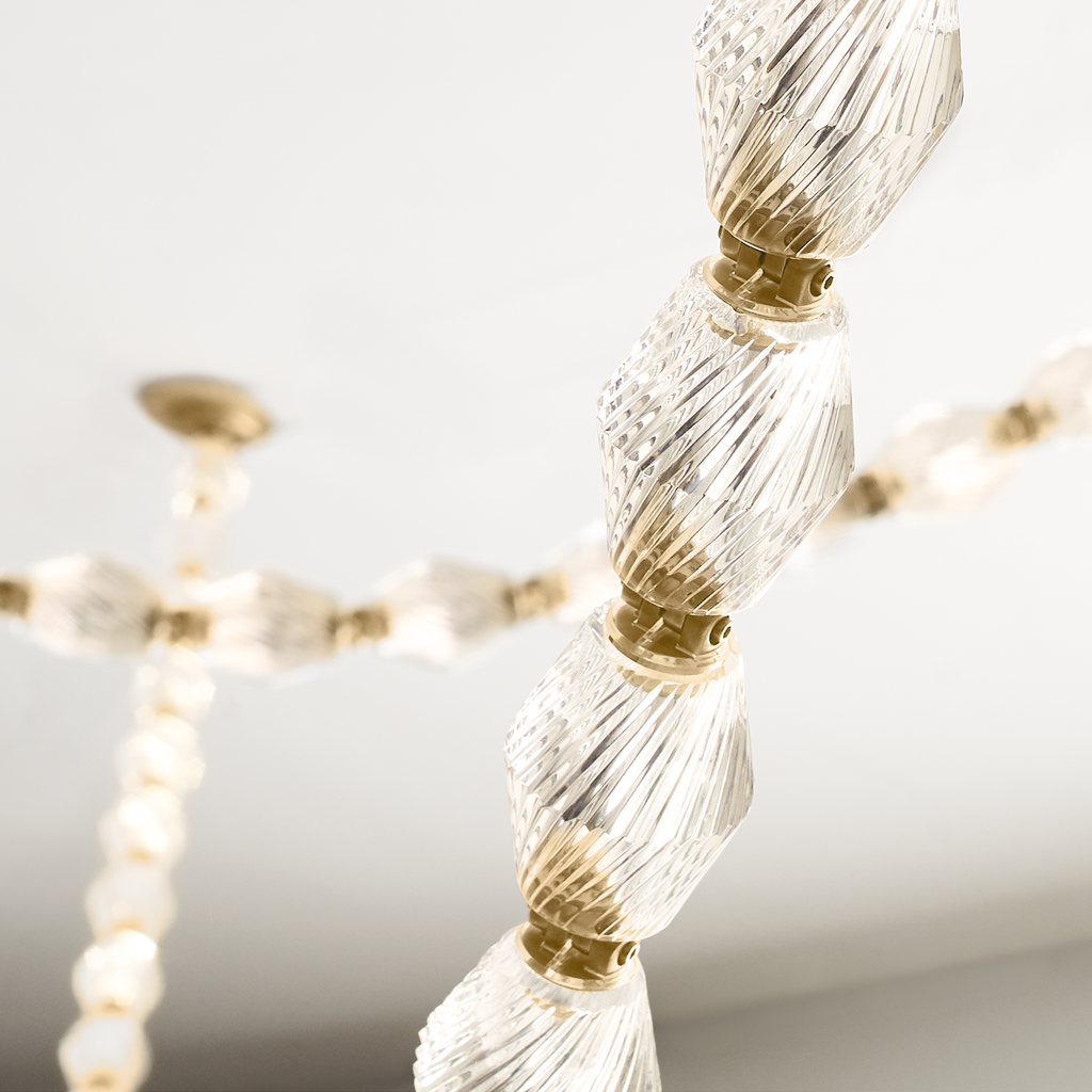 Collier 84 Chandelier Natural Brass Integrated LED 2700K 90 CRI 120V (Remote)
