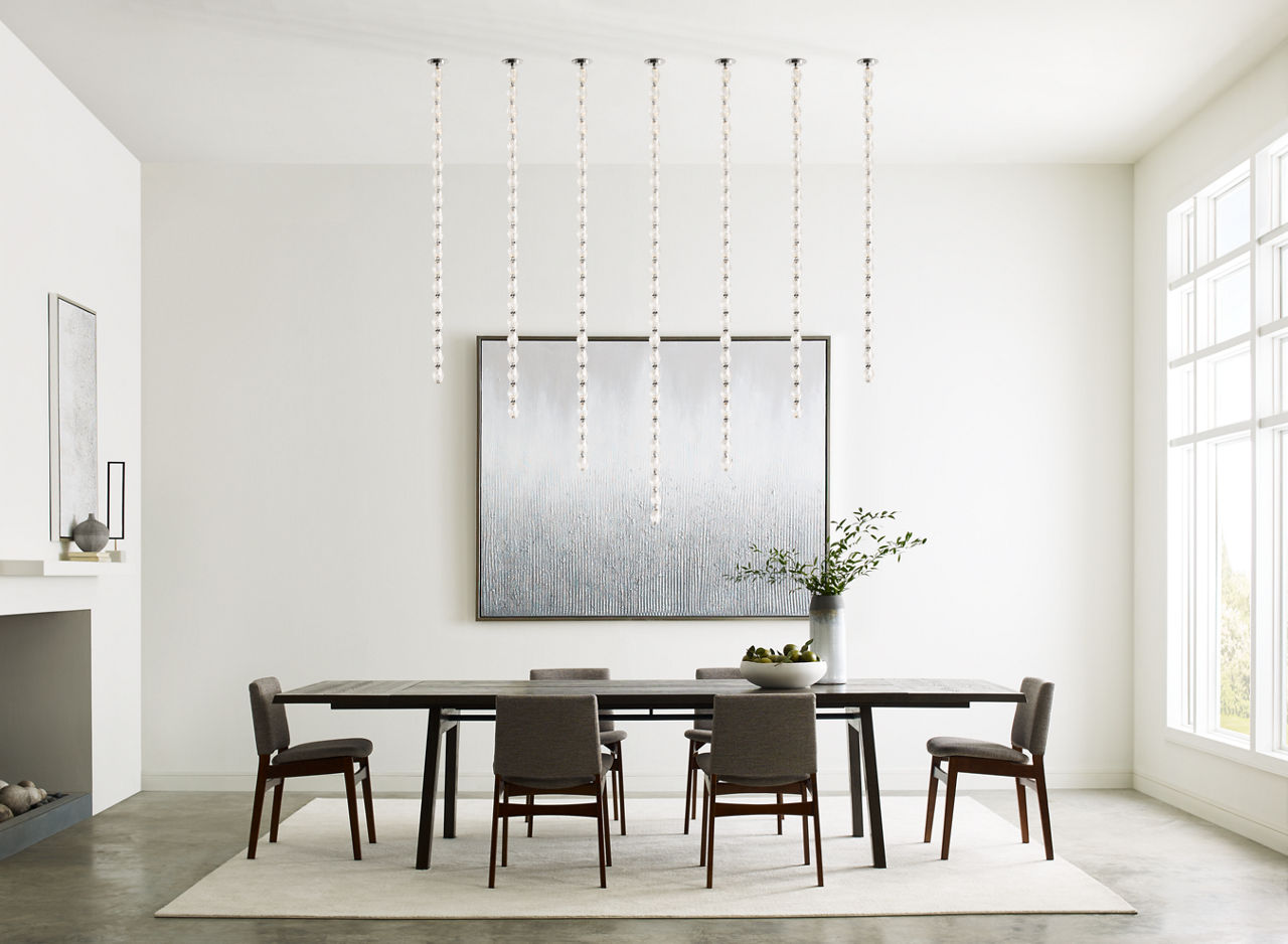 Collier 84 Chandelier Polished Nickel Integrated LED 90 CRI 2700K 120V (Remote)