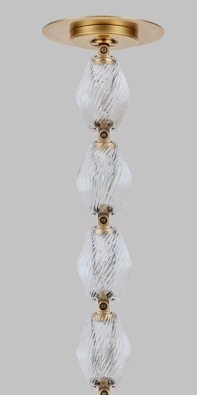Collier Alabaster 240 Chandelier | Hand-Rubbed Antique Brass 3000K Remote 120V