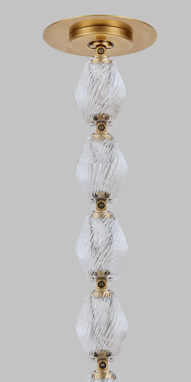 Collier Alabaster 240 Chandelier | Hand-Rubbed Antique Brass 3000K Remote 277V