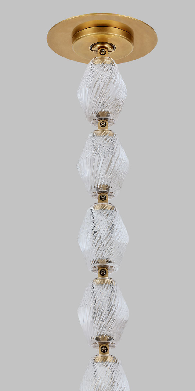 Collier Alabaster 240 Chandelier | Hand-Rubbed Antique Brass 3000K Remote 277V