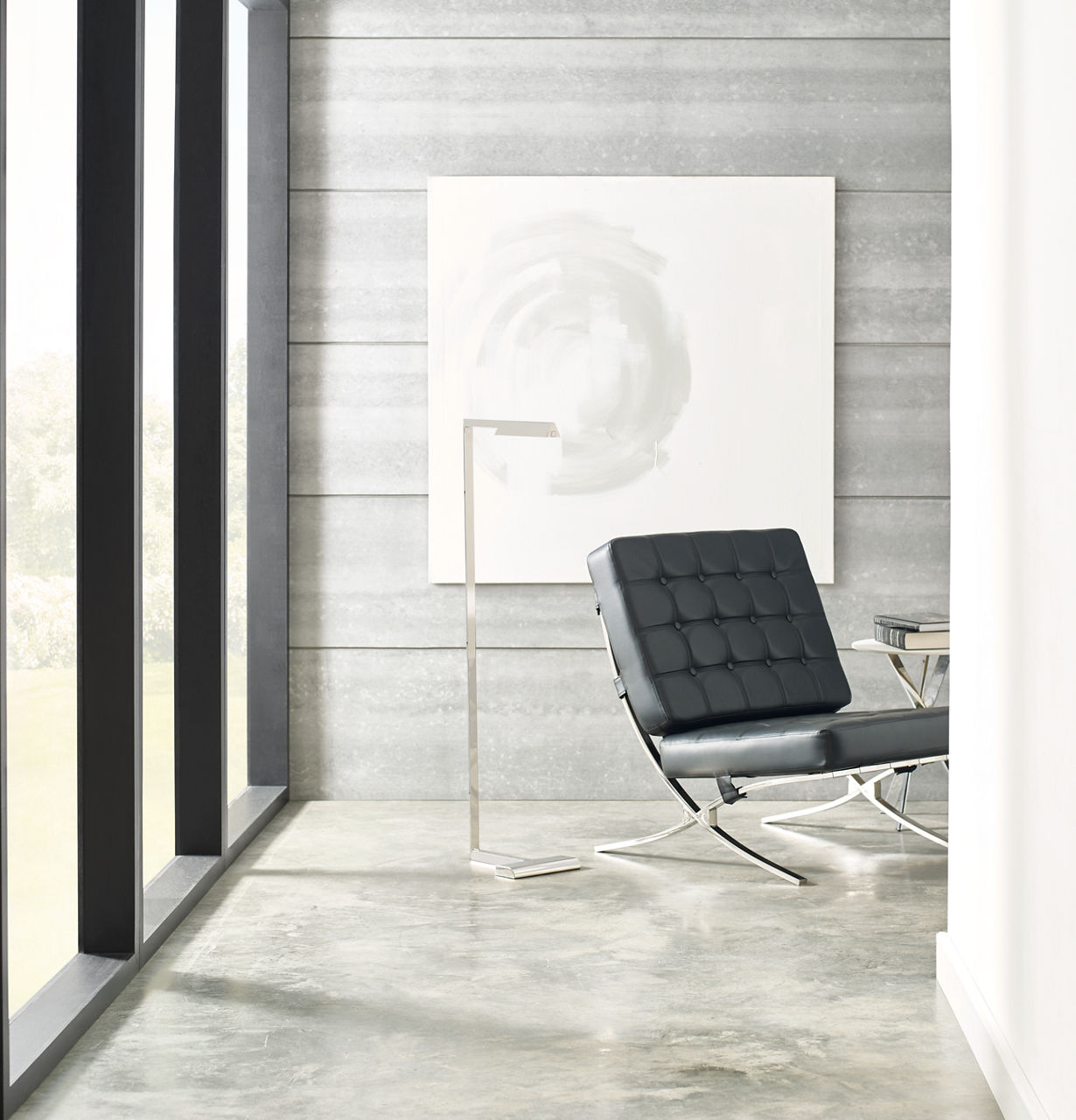Dessau 46 Floor Lamp 46 polished nickel 2700K 90 CRI integrated led 90 cri 2700k 120v