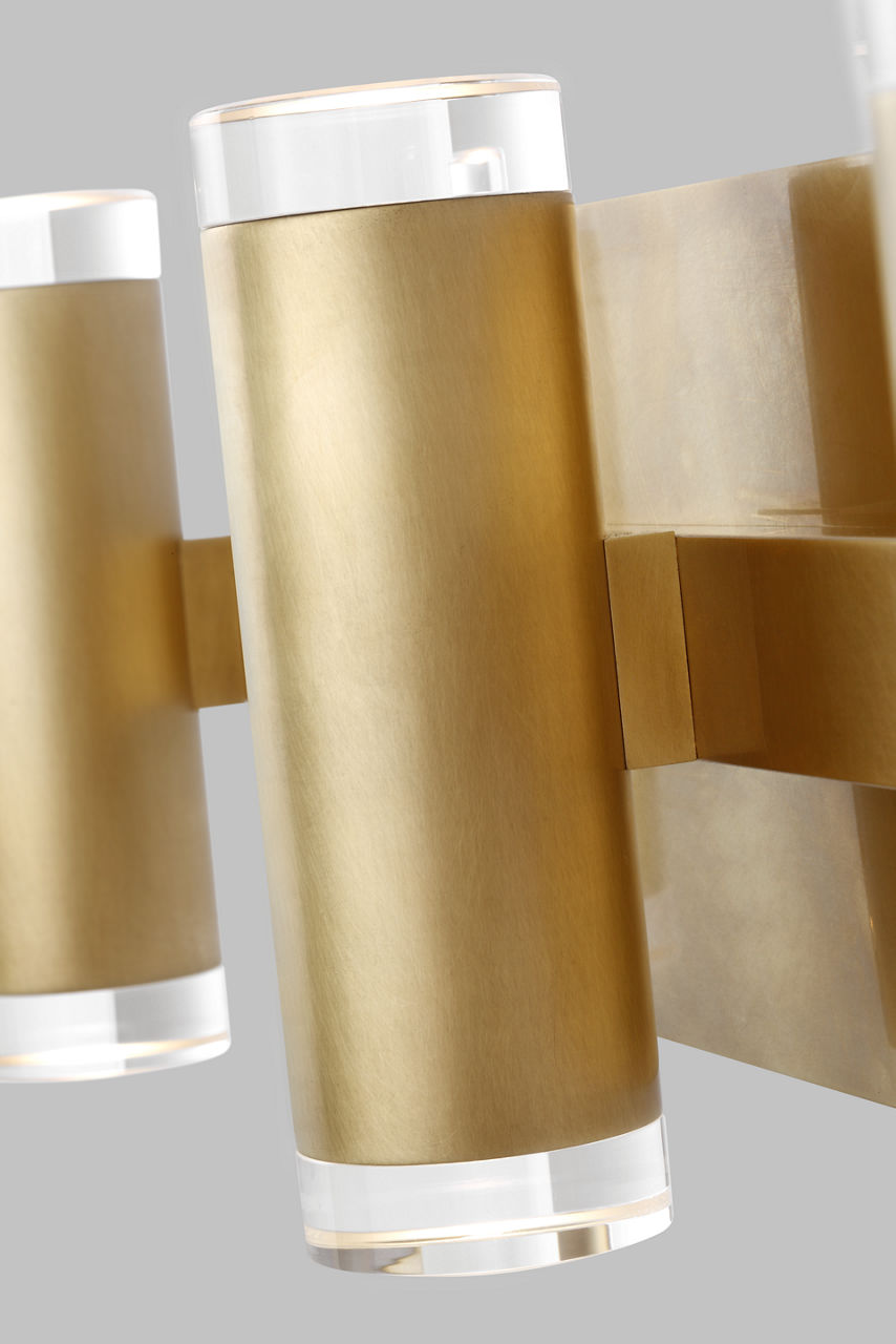 Dobson II 3-Light Bath 3-Lite Shallow Natural Brass LED 3000K 90 CRI90 cri 3000k 120v