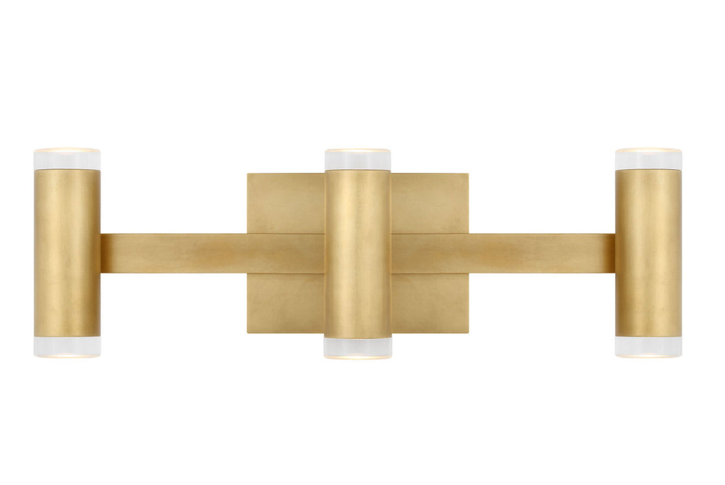 Dobson II 3-Light Bath 3-Lite Shallow Natural Brass LED 3000K 90 CRI90 cri 3000k 120v