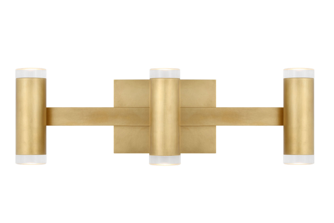 Dobson II 3-Light Bath 3-Lite Shallow Natural Brass LED 3000K 90 CRI90 cri 3000k 120v