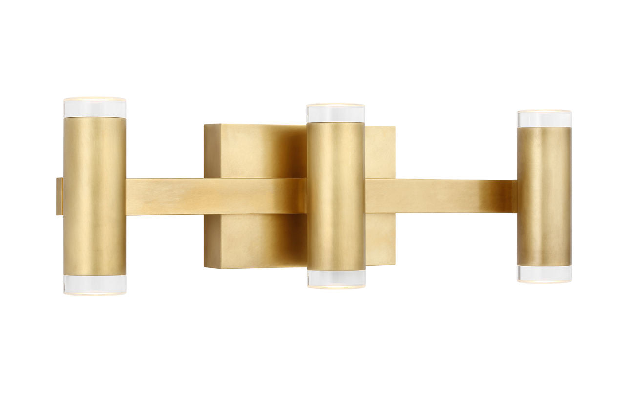 Dobson II 3-Light Bath 3-Lite Shallow Natural Brass LED 3000K 90 CRI90 cri 3000k 120v
