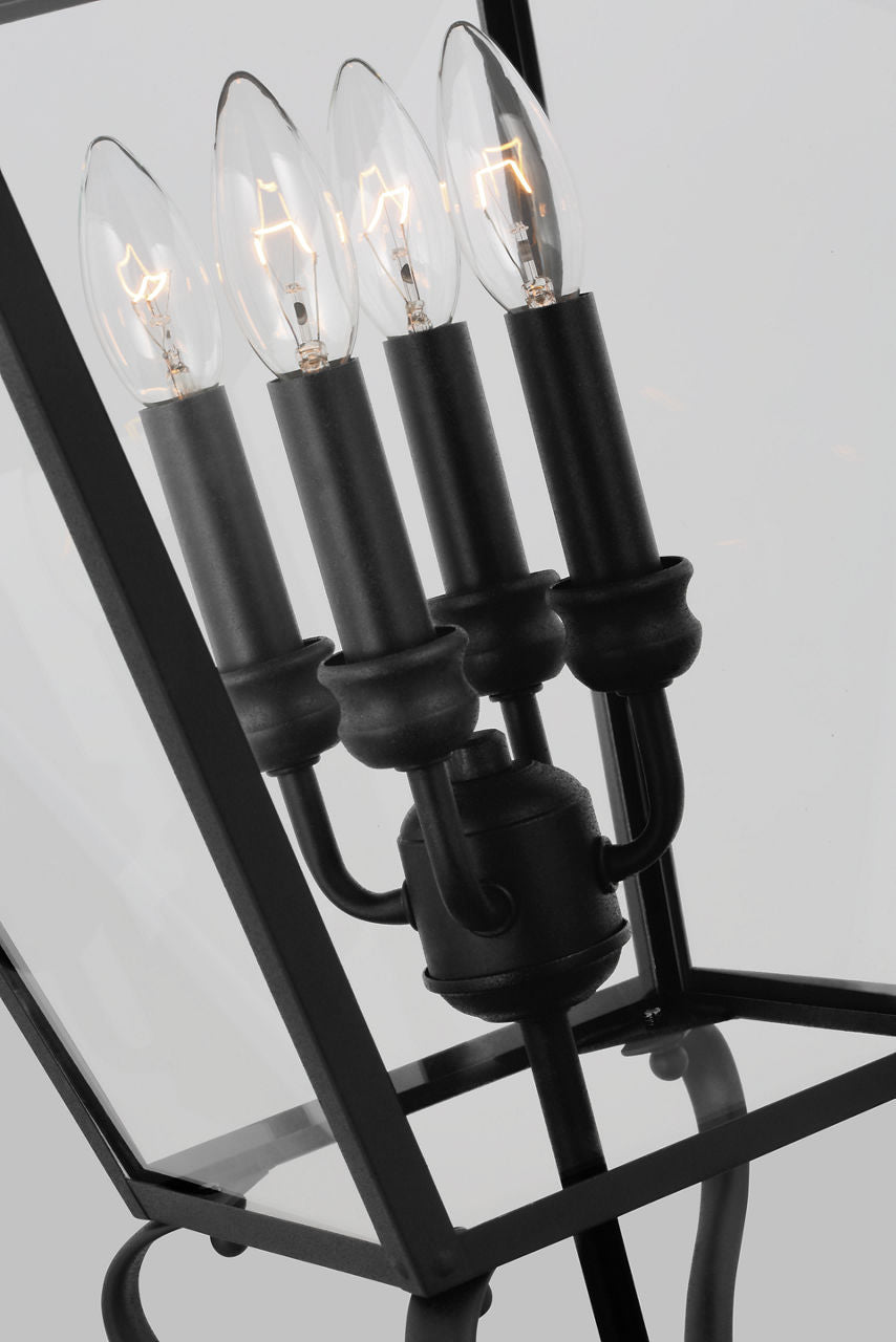 Galena Large Post Lantern Textured Black