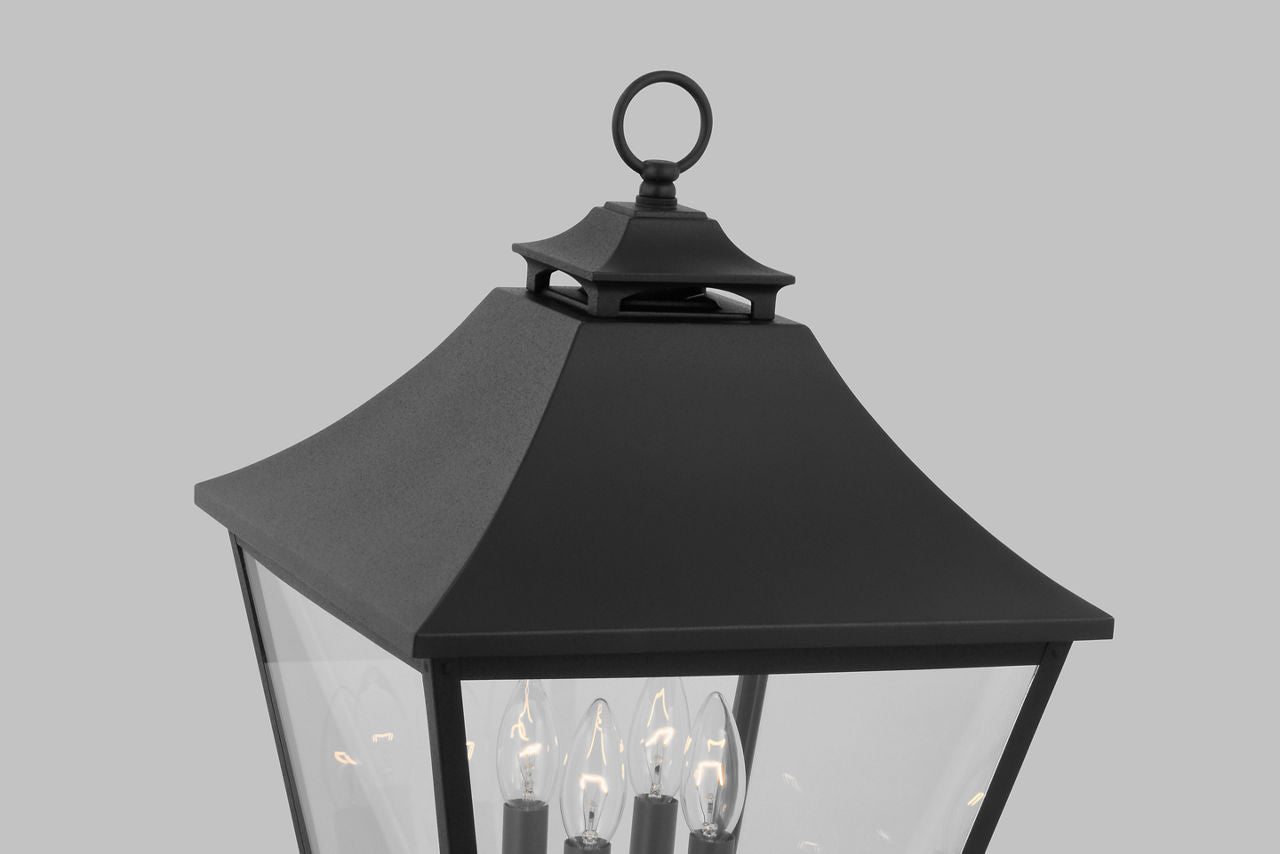 Galena Large Post Lantern Textured Black