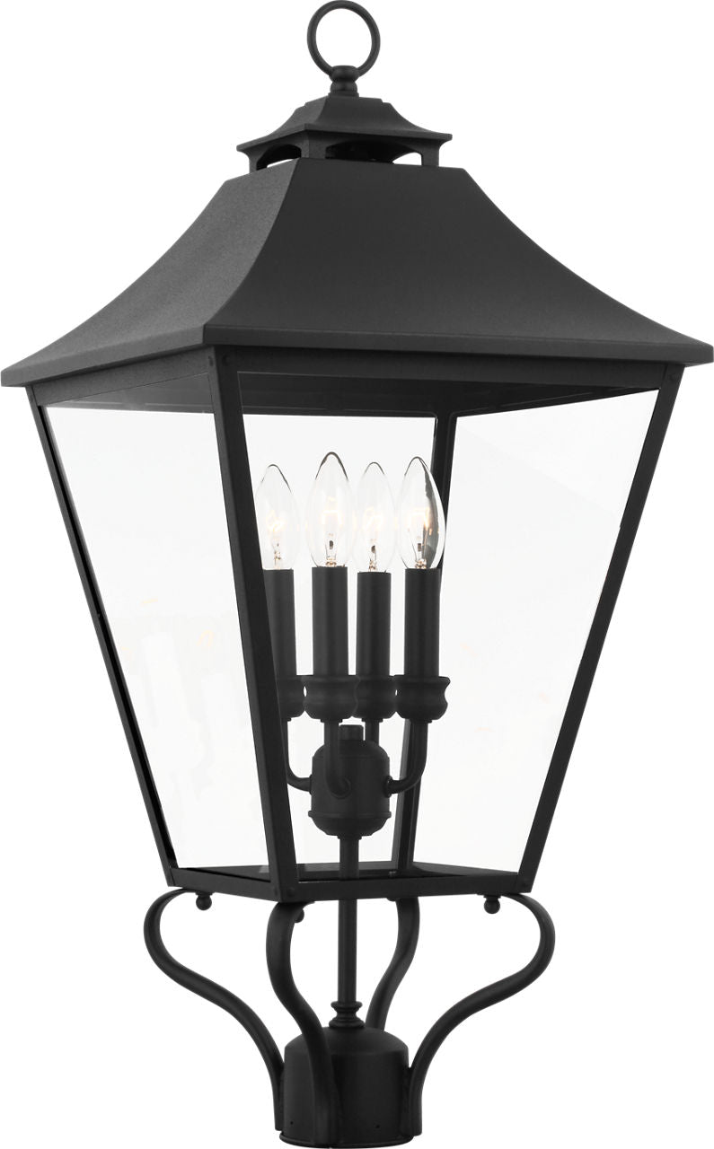 Galena Large Post Lantern Textured Black