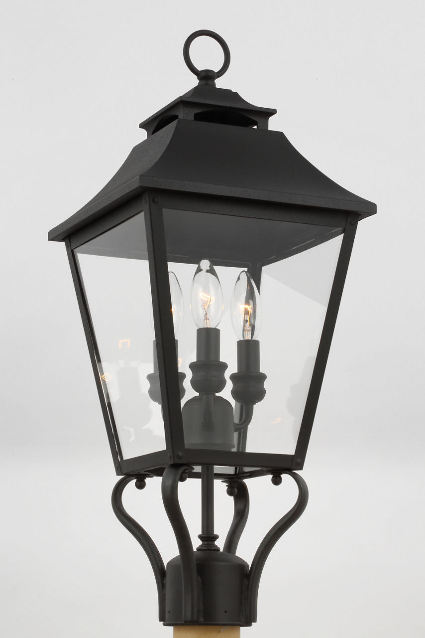 Galena Small Post Lantern Textured Black