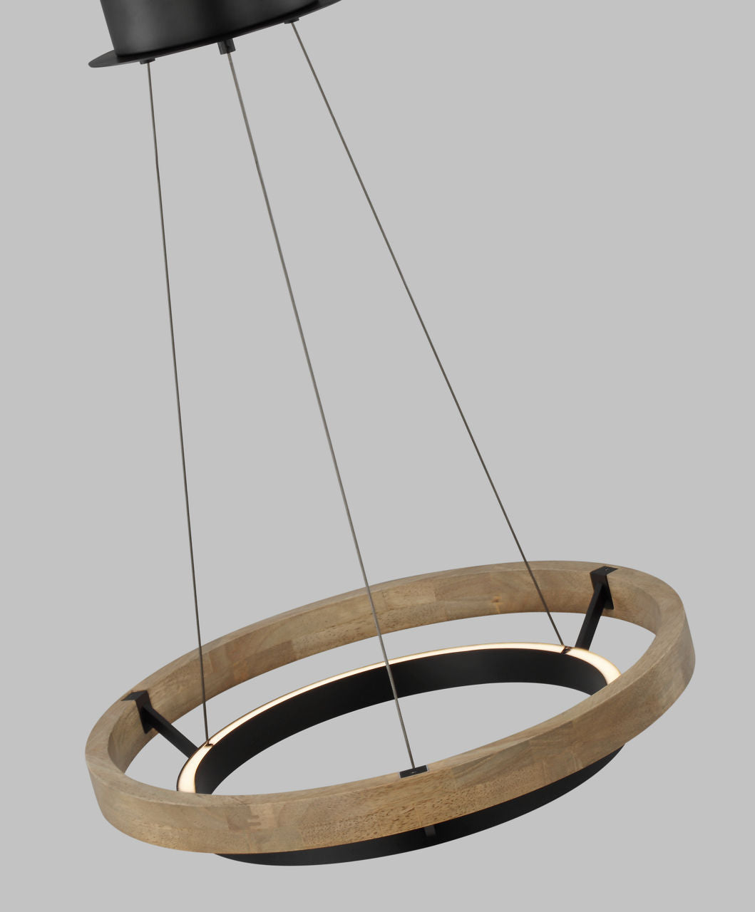 Grace 24 Chandelier Matte Black/weathered oak wood LED 90 CRI 3000K 120V