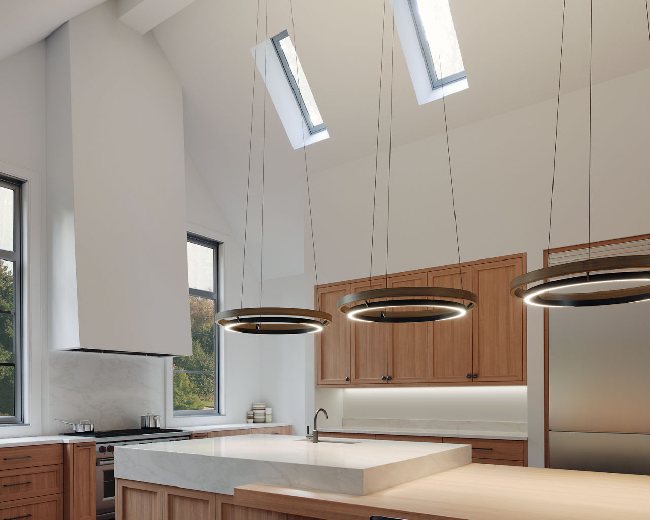 Grace 36 Chandelier Matte Black/weathered oak wood 3500K 90 CRI integrated led 90 cri 3500k 120v