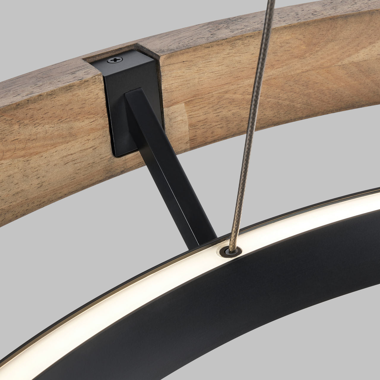 Grace 36 Chandelier Matte Black/weathered oak wood 3500K 90 CRI integrated led 90 cri 3500k 120v