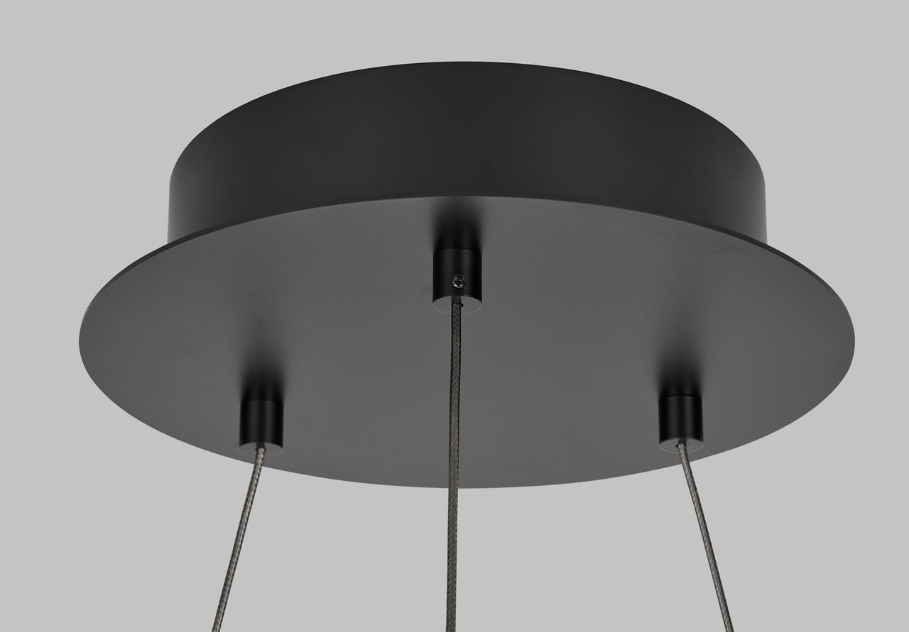 Grace 36 Chandelier Matte Black/weathered oak wood 3500K 90 CRI integrated led 90 cri 3500k 120v