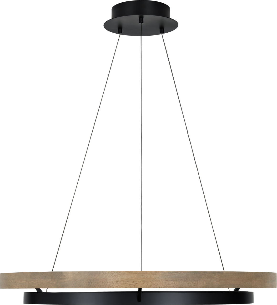 Grace 36 Chandelier Matte Black/weathered oak wood LED 90 CRI 3000K 120V