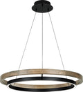 Grace 36 Chandelier Matte Black/weathered oak wood LED 90 CRI 3000K 120V