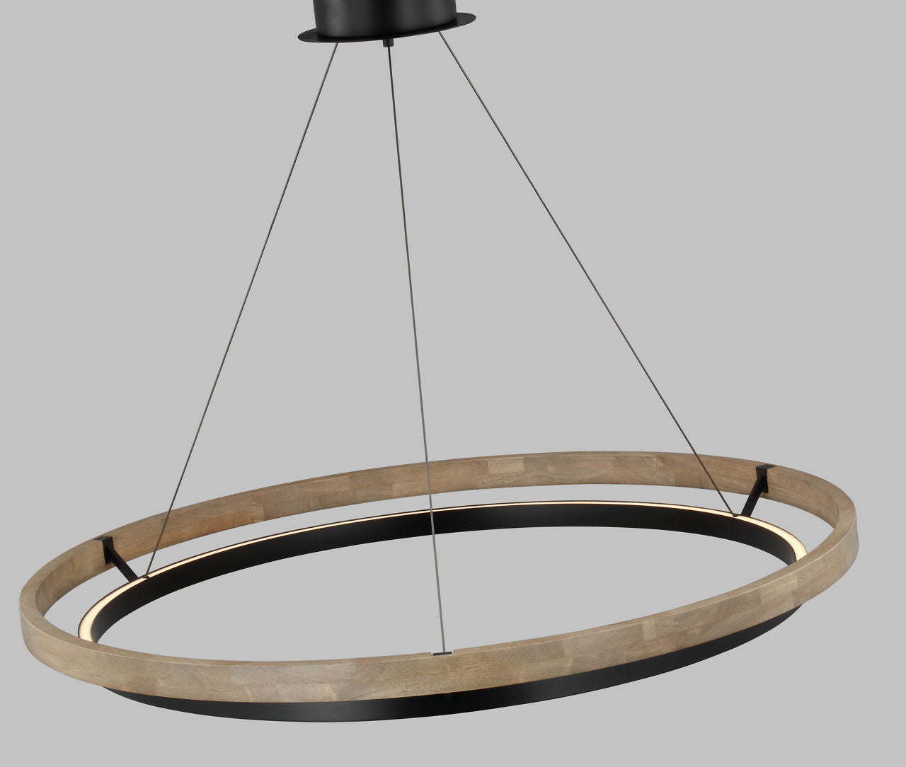 Grace 48 Chandelier Matte Black/weathered oak wood 3000K 90 CRI integrated led 90 cri 3000k 120v