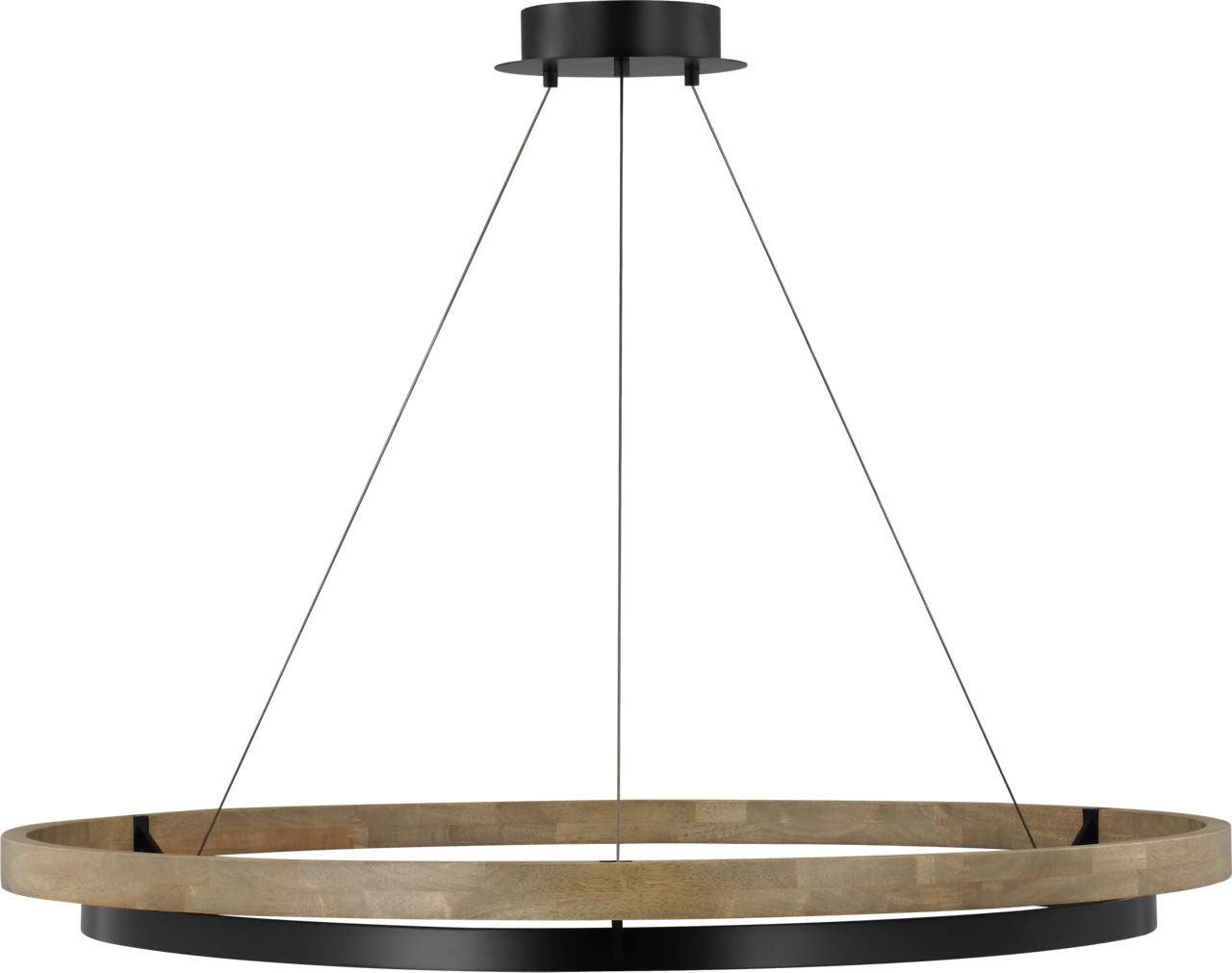 Grace 48 Chandelier Matte Black/weathered oak wood 3000K 90 CRI integrated led 90 cri 3000k 120v