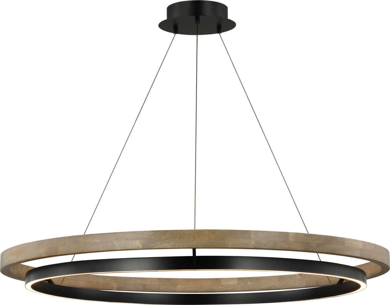 Grace 48 Chandelier Matte Black/weathered oak wood 3000K 90 CRI integrated led 90 cri 3000k 120v