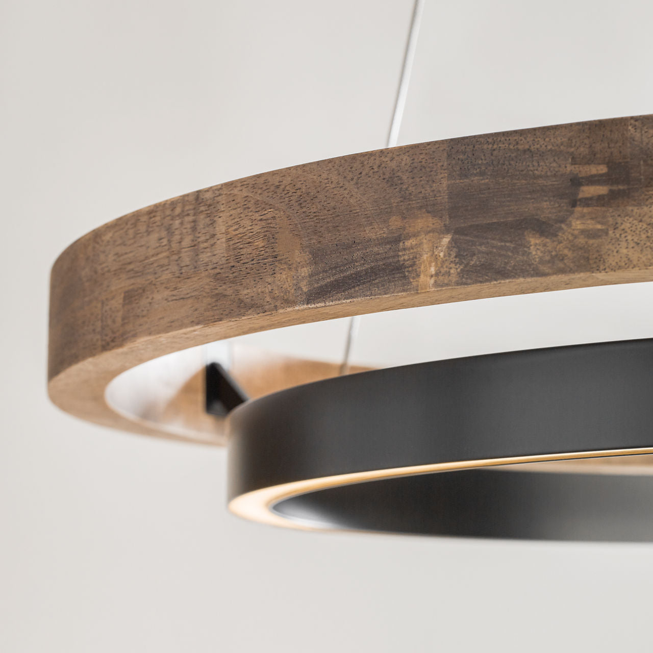 Grace 36 Chandelier Matte Black/weathered oak wood LED 90 CRI 3000K 120V