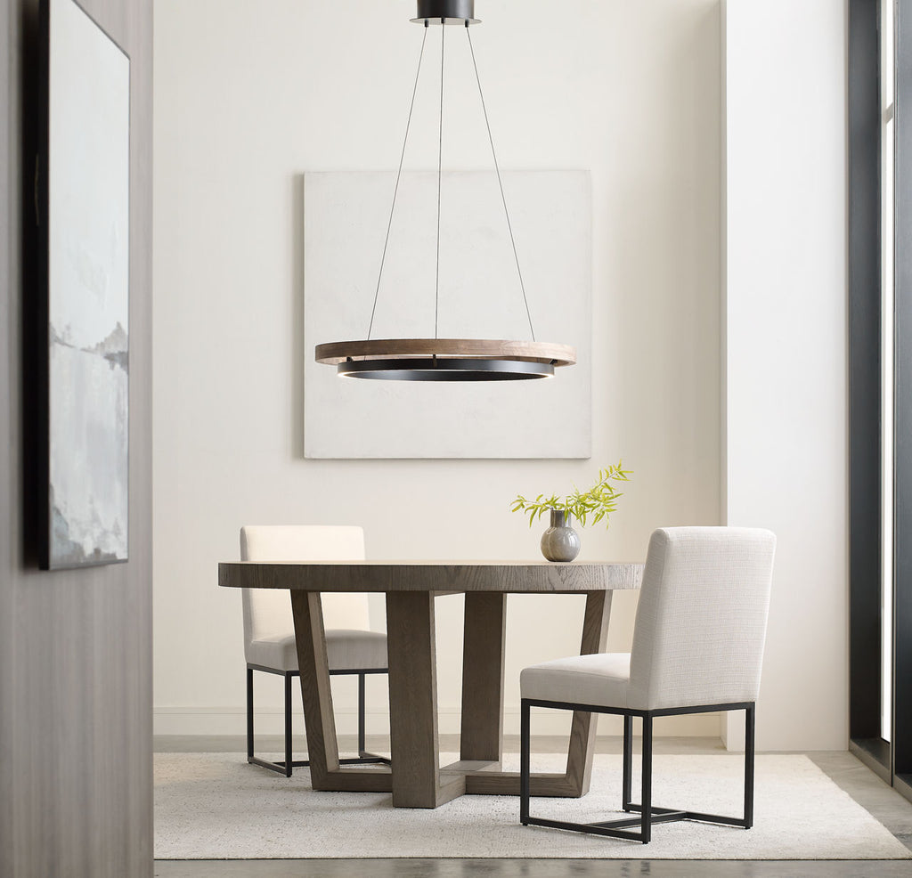 Grace 36 Chandelier Matte Black/weathered oak wood LED 90 CRI 3000K 120V