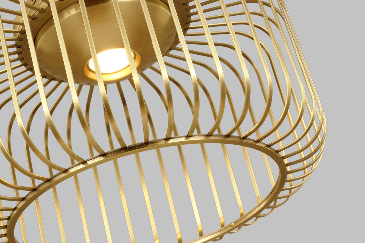 Kai 15 Flush Mount Plated Brass LED 90 CRI 3000K 120V